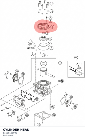 Diagram preview: CYLINDER HEAD (51630106000)