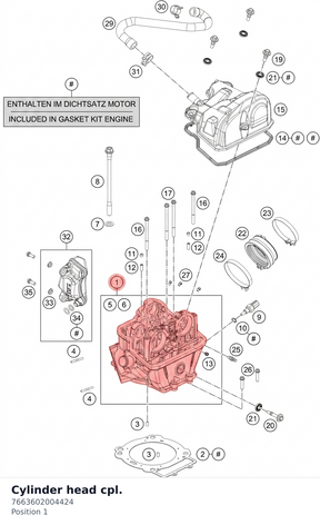 Diagram preview: Cylinder head cpl. (7663602004424)