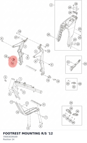 Diagram preview: FOOTREST MOUNTING R/S '12 (70003039100)