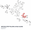 Diagram preview: ADV250 STEP PILLION LH  BLK GLOSS (95703048000)