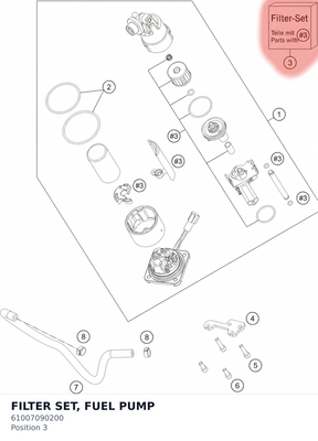 Diagram preview: FILTER SET, FUEL PUMP (61007090200)