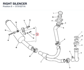 RIGHT SILENCER 57310271A diagram position