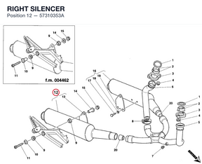 RIGHT SILENCER 57310353A diagram position
