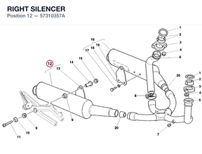 RIGHT SILENCER 57310357A diagram position