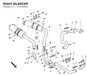 RIGHT SILENCER 57310391C diagram position