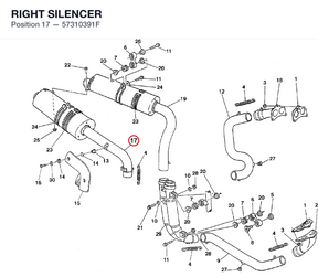 RIGHT SILENCER 57310391F diagram position