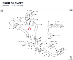 RIGHT SILENCER 57310394A diagram position