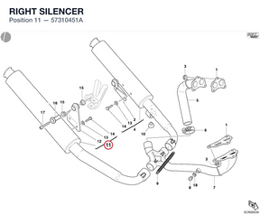 RIGHT SILENCER 57310451A diagram position