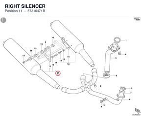 RIGHT SILENCER 57310471B diagram position