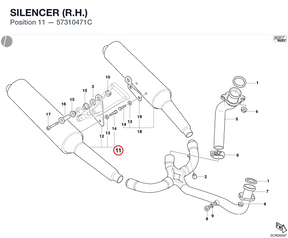 SILENCER  (R.H.) 57310471C diagram position