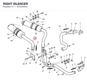 RIGHT SILENCER 57310491A diagram position