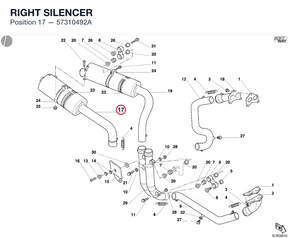 RIGHT SILENCER 57310492A diagram position