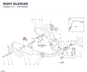 RIGHT SILENCER 57310504D diagram position
