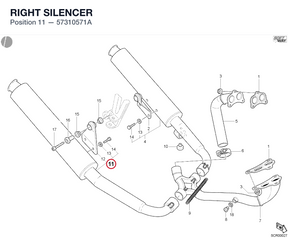 RIGHT SILENCER 57310571A diagram position