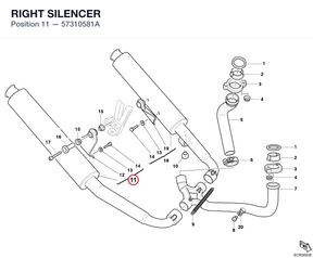RIGHT SILENCER 57310581A diagram position