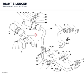 RIGHT SILENCER 57310631A diagram position