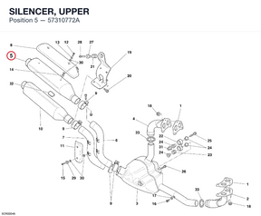 SILENCER, UPPER 57310772A diagram position