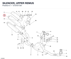 SILENCER, UPPER REMUS 57310773A diagram position