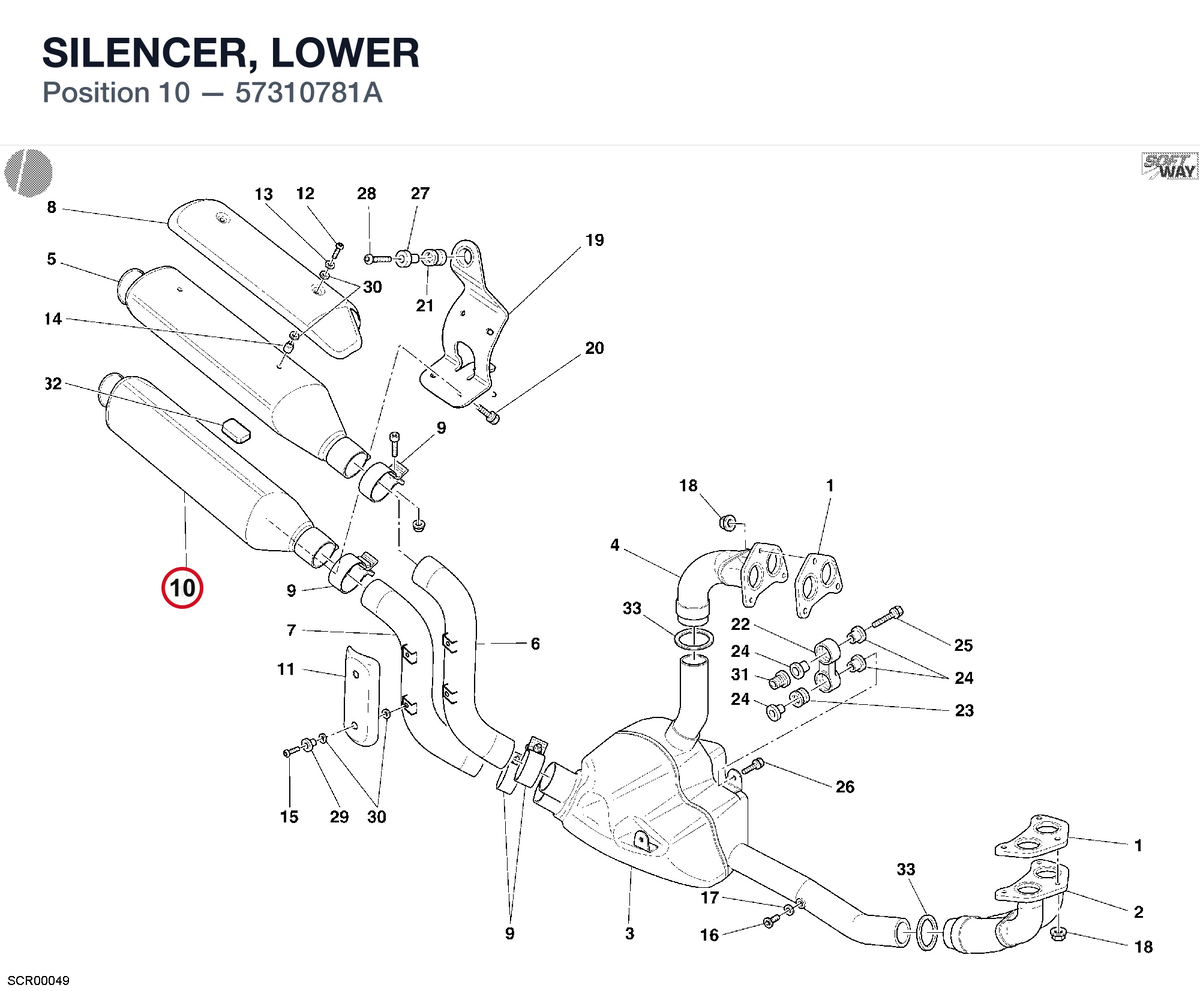 SILENCER, LOWER 57310781A diagram position