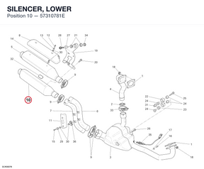 SILENCER, LOWER 57310781E diagram position