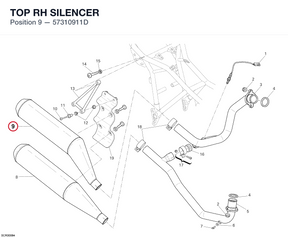 TOP RH SILENCER 57310911D diagram position