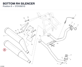 BOTTOM RH SILENCER 57310921D diagram position