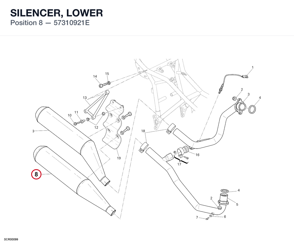 SILENCER, LOWER 57310921E diagram position