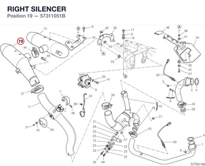 RIGHT SILENCER 57311051B diagram position