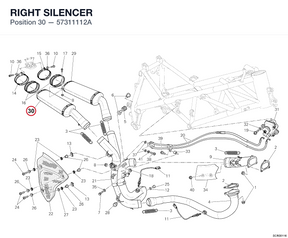 RIGHT SILENCER 57311112A diagram position