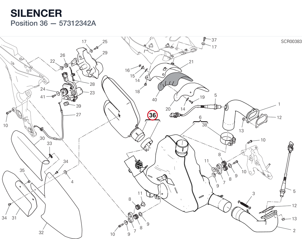 SILENCER 57312342A diagram position