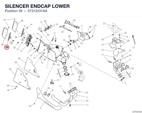 SILENCER ENDCAP LOWER 57312431AA diagram position