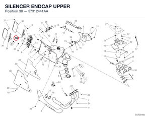SILENCER ENDCAP UPPER 57312441AA diagram position