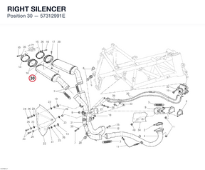 RIGHT SILENCER 57312991E diagram position