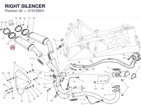 RIGHT SILENCER 57312991I diagram position