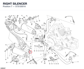 RIGHT SILENCER 57313001A diagram position