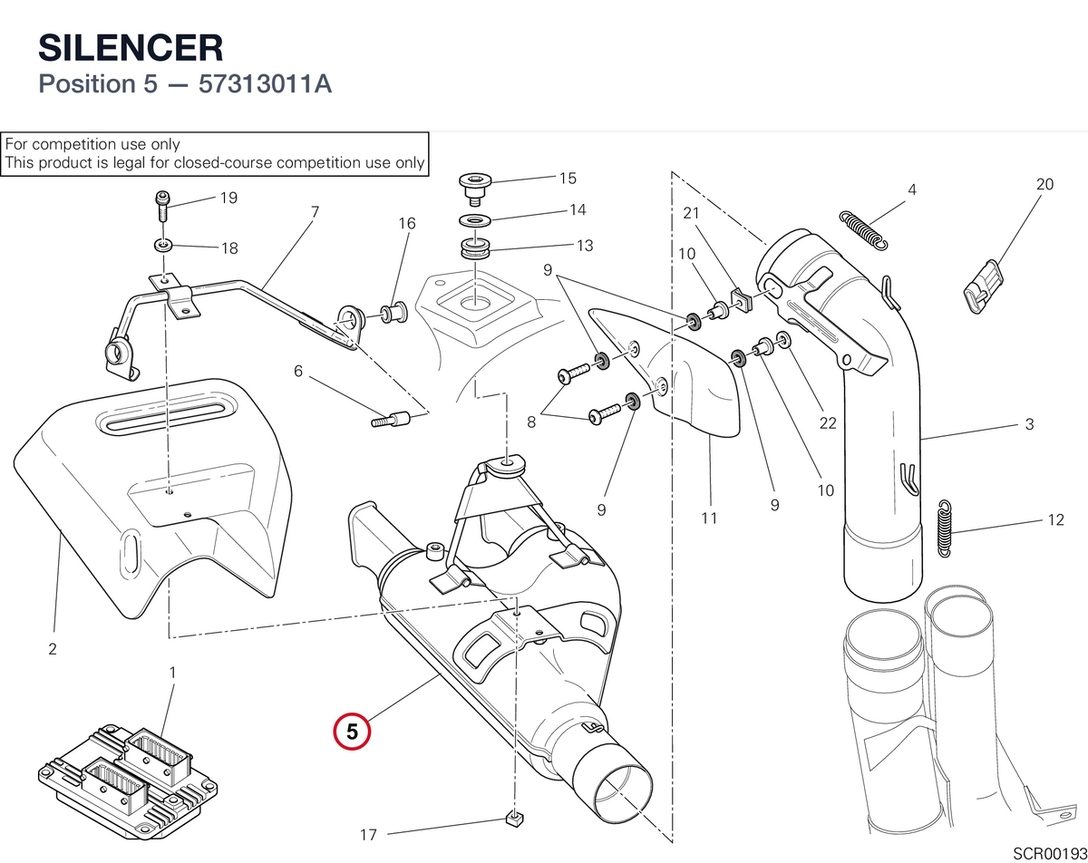 SILENCER 57313011A diagram position
