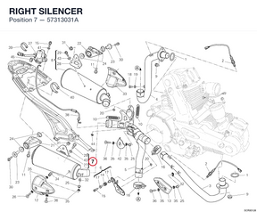RIGHT SILENCER 57313031A diagram position