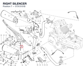RIGHT SILENCER 57313101B diagram position