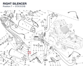 RIGHT SILENCER 57313121B diagram position
