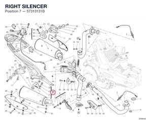 RIGHT SILENCER 57313131B diagram position