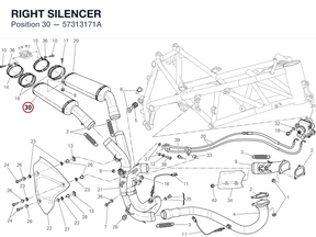 RIGHT SILENCER 57313171A diagram position