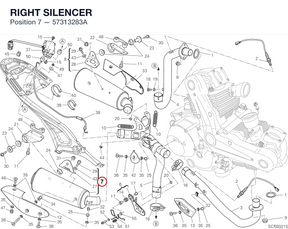 RIGHT SILENCER 57313283A diagram position