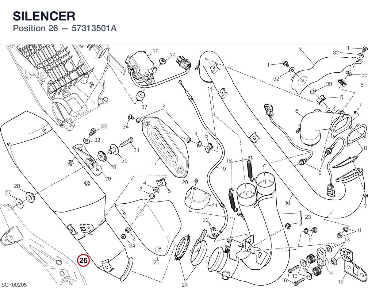 SILENCER 57313501A diagram position