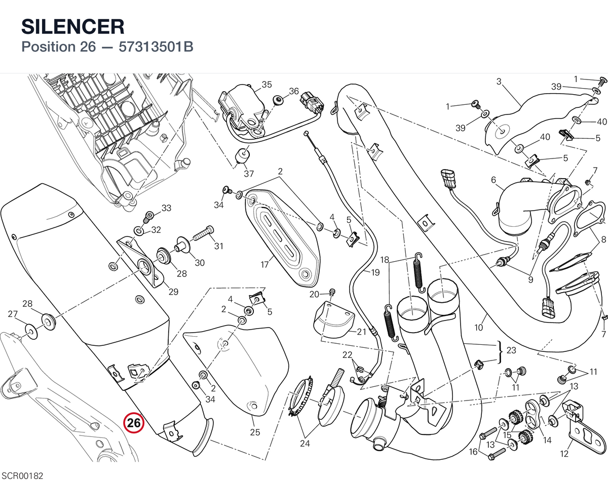 SILENCER 57313501B diagram position
