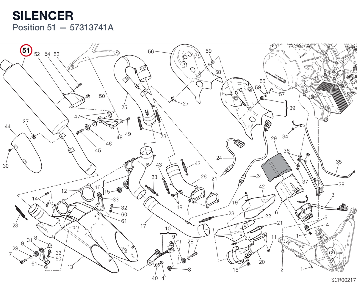 SILENCER 57313741A diagram position