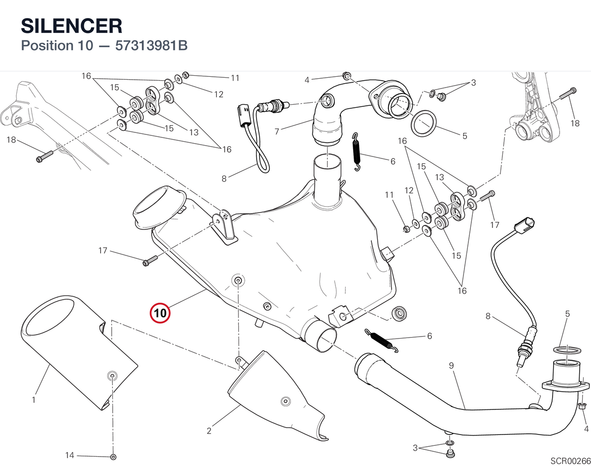 SILENCER 57313981B diagram position