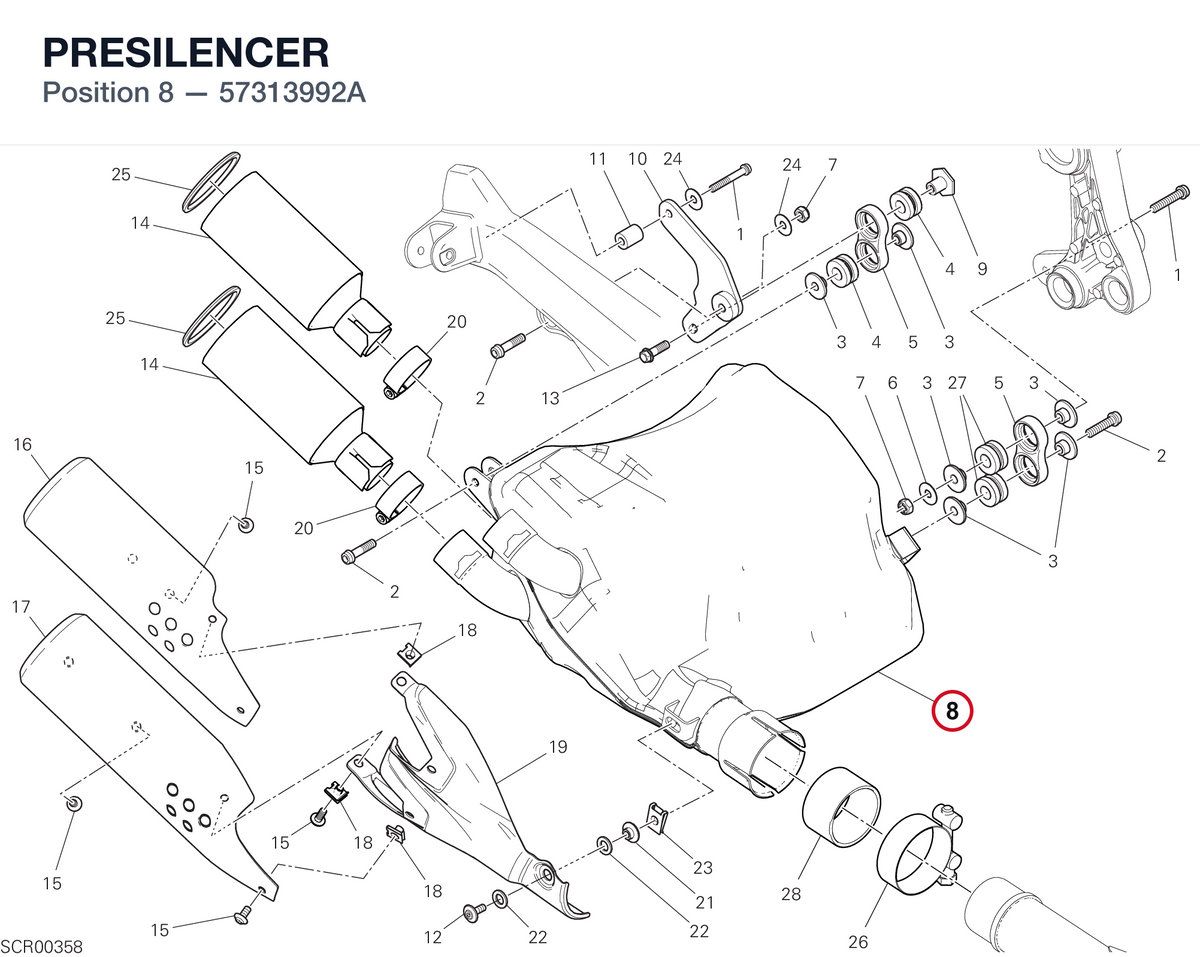 PRESILENCER 57313992A diagram position