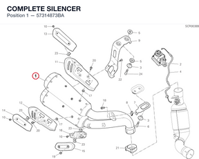 COMPLETE SILENCER 57314873BA diagram position