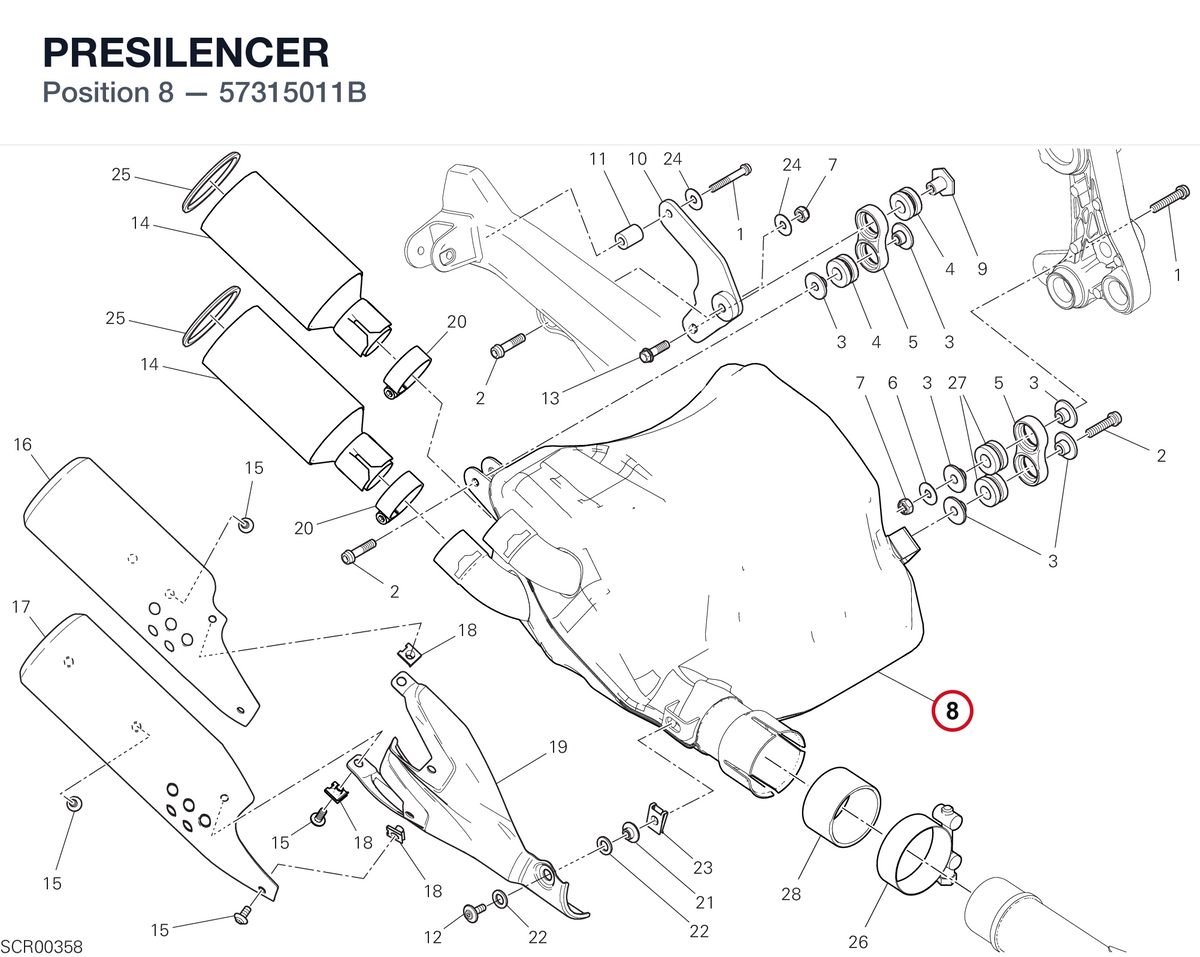 PRESILENCER 57315011B diagram position