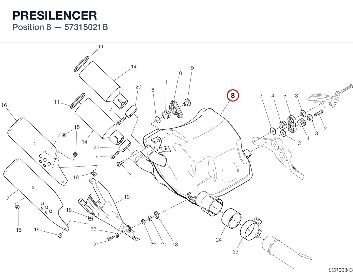 PRESILENCER 57315021B diagram position